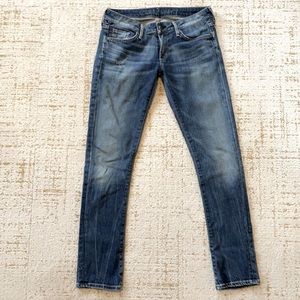 Citizens of Humanity low rise, washed skinny jeans.